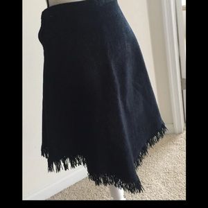Cute asymmetrical velvety skirt